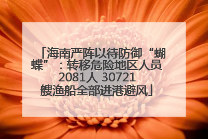 海南严阵以待防御“蝴蝶”：转移危险地区人员2081人 30721艘渔船全部进港避风