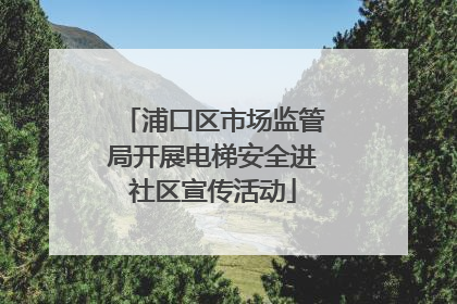 浦口区市场监管局开展电梯安全进社区宣传活动