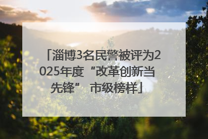 淄博3名民警被评为2025年度“改革创新当先锋” 市级榜样