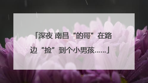 深夜 南昌“的哥”在路边“捡”到个小男孩……
