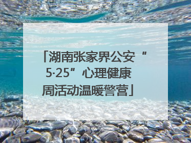 湖南张家界公安“5·25”心理健康周活动温暖警营