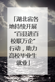 湖北省各地持续开展“百县进百校联万企”行动，助力高校毕业生就业