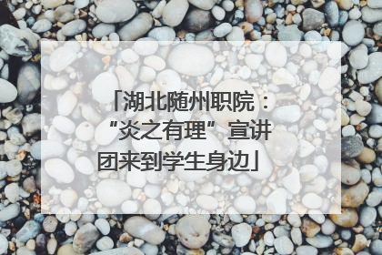 湖北随州职院：“炎之有理”宣讲团来到学生身边