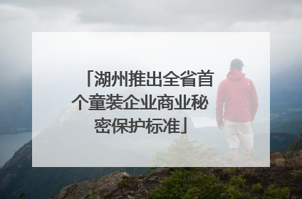 湖州推出全省首个童装企业商业秘密保护标准