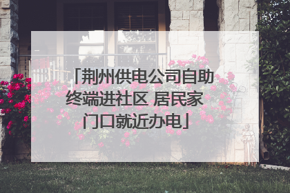 荆州供电公司自助终端进社区 居民家门口就近办电