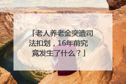 老人养老金突遭司法扣划，16年前究竟发生了什么？