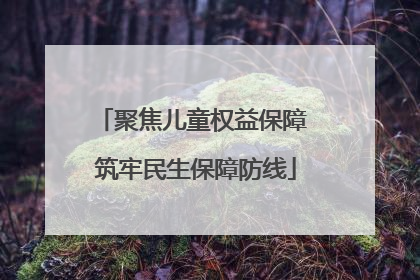 聚焦儿童权益保障 筑牢民生保障防线