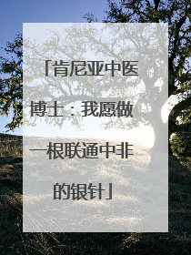 肯尼亚中医博士：我愿做一根联通中非的银针