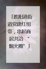 胜阳港街道党建红纽带，串起商居共治 “烟火圈”