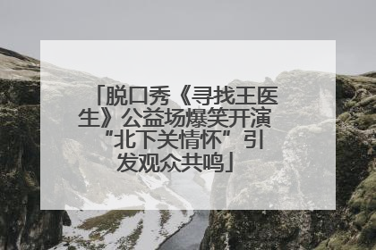 脱口秀《寻找王医生》公益场爆笑开演 “北下关情怀”引发观众共鸣