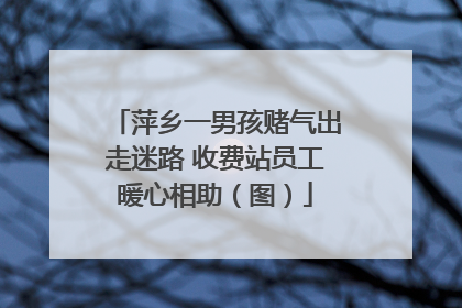 萍乡一男孩赌气出走迷路 收费站员工暖心相助（图）
