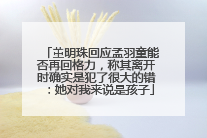 董明珠回应孟羽童能否再回格力，称其离开时确实是犯了很大的错：她对我来说是孩子