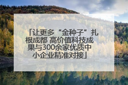 让更多“金种子”扎根成都 高价值科技成果与300余家优质中小企业精准对接