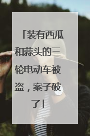 装有西瓜和蒜头的三轮电动车被盗，案子破了