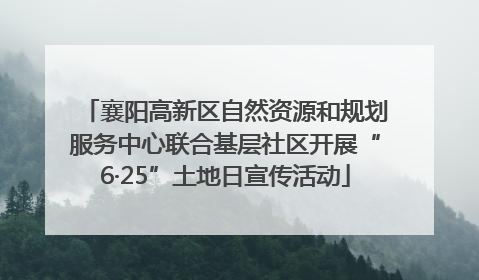 襄阳高新区自然资源和规划服务中心联合基层社区开展“6·25”土地日宣传活动