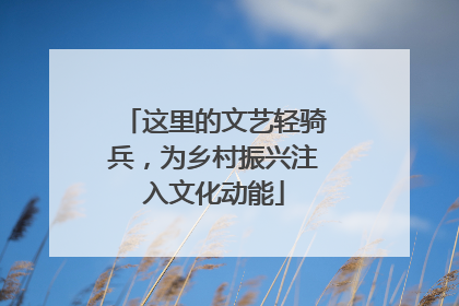 这里的文艺轻骑兵，为乡村振兴注入文化动能
