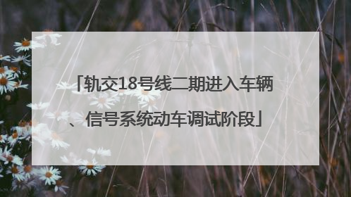 轨交18号线二期进入车辆、信号系统动车调试阶段