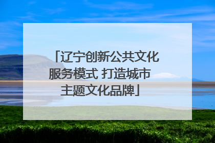 辽宁创新公共文化服务模式 打造城市主题文化品牌