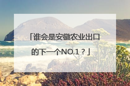 谁会是安徽农业出口的下一个NO.1？