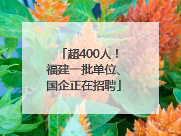 超400人！福建一批单位、国企正在招聘
