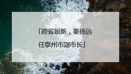 跨省履新，秦扬远任泰州市副市长