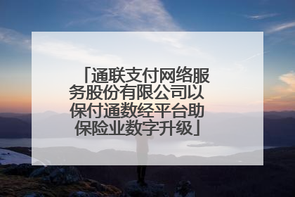 通联支付网络服务股份有限公司以保付通数经平台助保险业数字升级