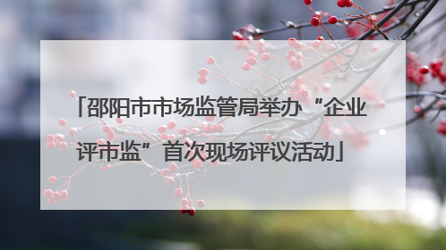 邵阳市市场监管局举办“企业评市监”首次现场评议活动