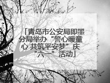 青岛市公安局即墨分局举办“警心暖童心 共筑平安梦”庆“六一”活动
