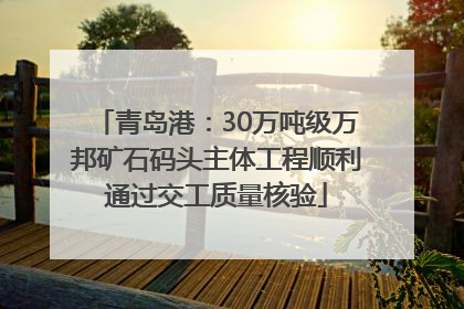青岛港：30万吨级万邦矿石码头主体工程顺利通过交工质量核验