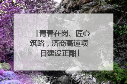 青春在岗、匠心筑路，济商高速项目建设正酣