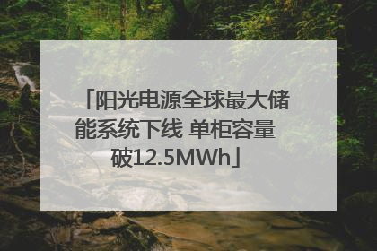 阳光电源全球最大储能系统下线 单柜容量破12.5MWh
