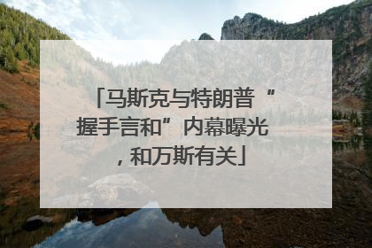 马斯克与特朗普“握手言和”内幕曝光，和万斯有关