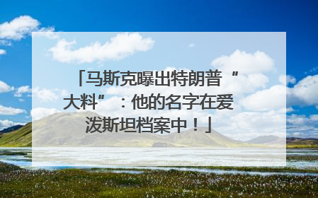 马斯克曝出特朗普“大料”：他的名字在爱泼斯坦档案中！