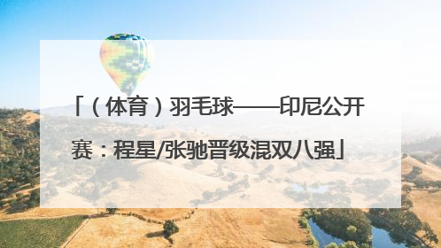 （体育）羽毛球——印尼公开赛：程星/张驰晋级混双八强