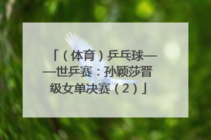 （体育）乒乓球——世乒赛：孙颖莎晋级女单决赛（2）