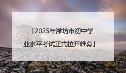 2025年潍坊市初中学业水平考试正式拉开帷幕