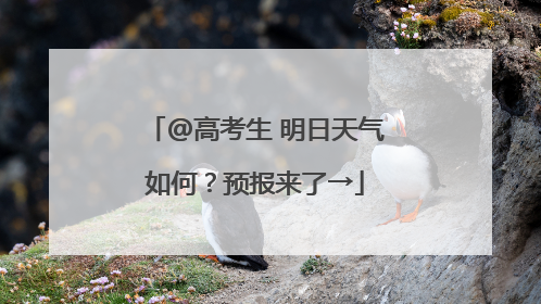 @高考生 明日天气如何？预报来了→