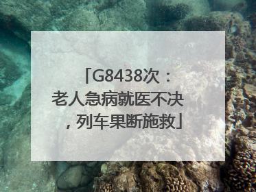 G8438次：老人急病就医不决，列车果断施救